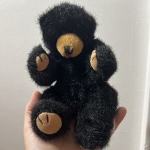 Retired Plush RUSS BERRIE "BLACKY" Beanbag Black Teddy Bear  6"